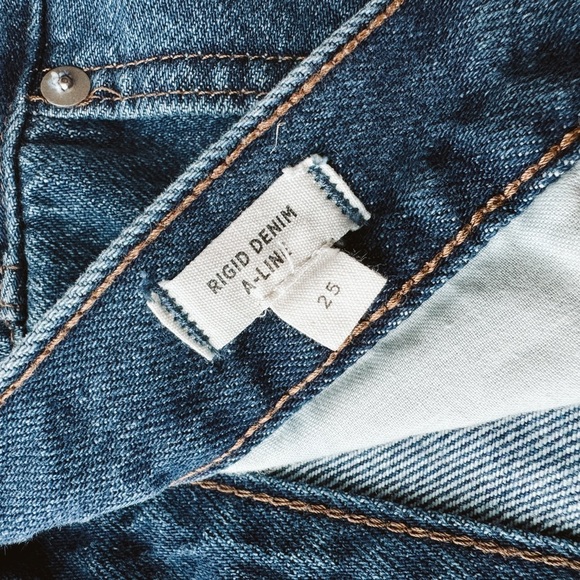 Madewell Rigid Denim A-line Skirt Cut Out - Size 25 - Picture 3 of 6